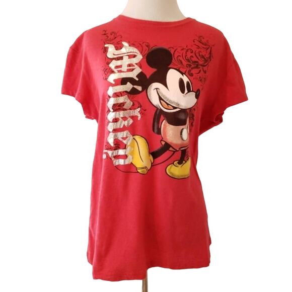 Disney Mickey Mouse Red t-Shirt XXL Junior - Picture 1 of 6
